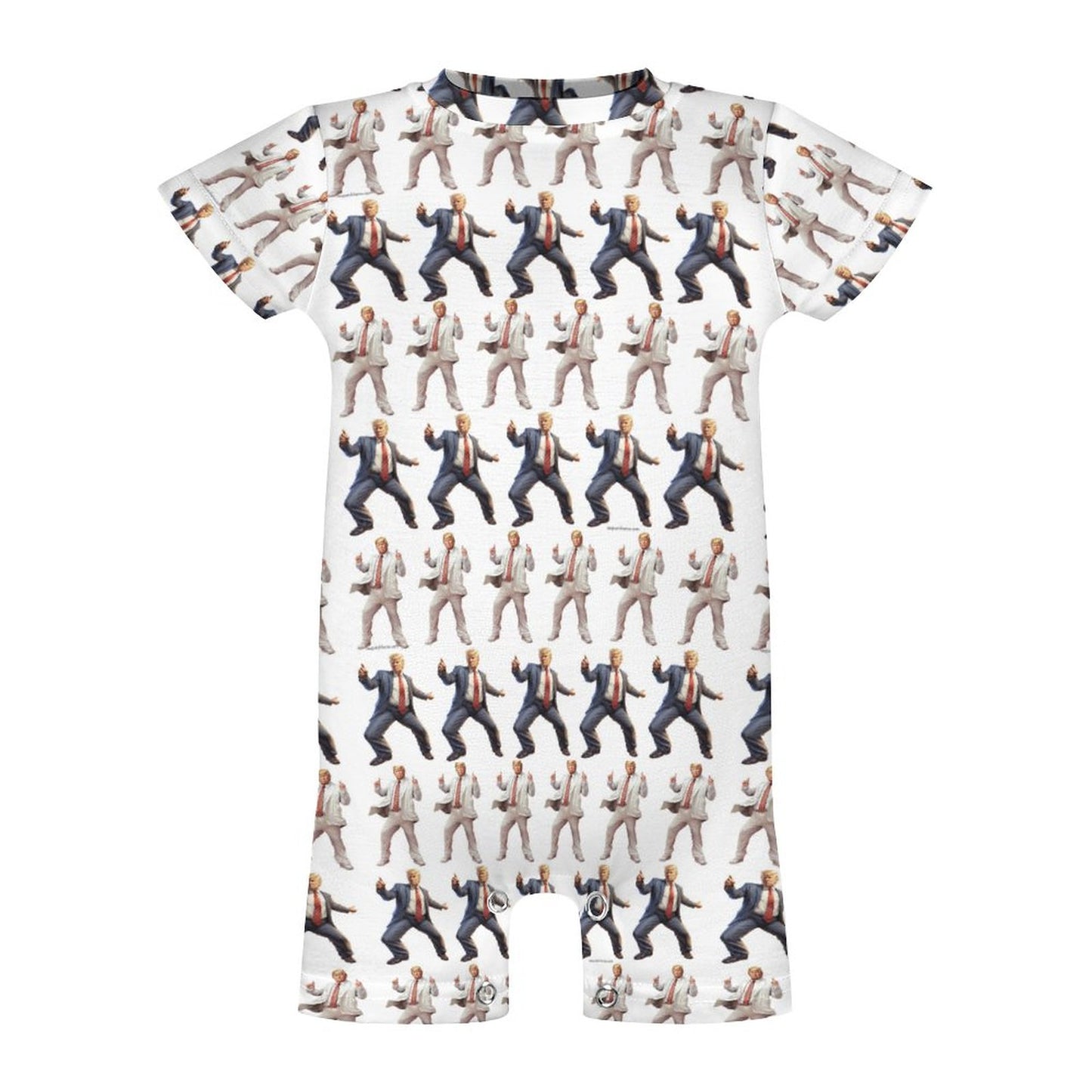 16 Donald Trump Designs, Faux Cotton Short Sleeve Baby Bodysuit Romper