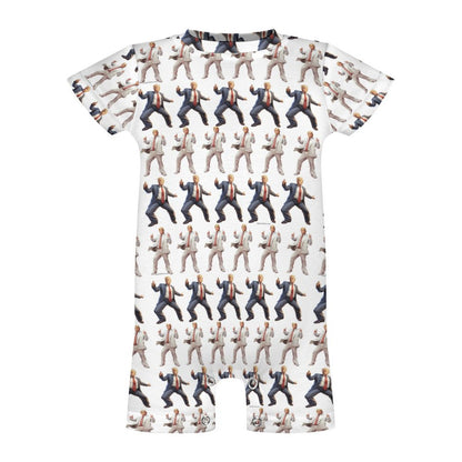 16 Donald Trump Designs, Faux Cotton Short Sleeve Baby Bodysuit Romper