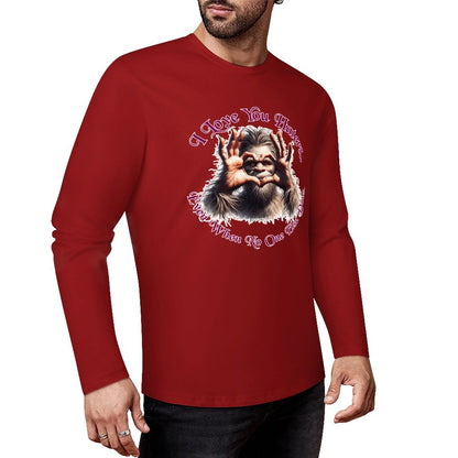 Bigfoot - Sasquatch "I love you.", Cotton Unisex Long Sleeve T-shirt
