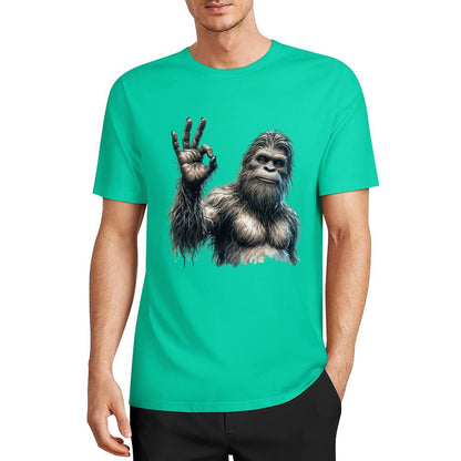 Bigfoot - Sasquatch "Ok" Short Sleeve Cotton T-Shirt