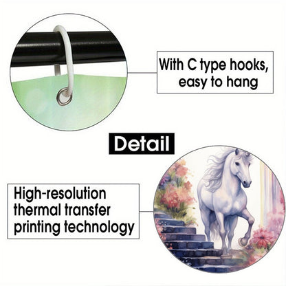 Unicorn Fantasy, Waterproof Polyester Shower Curtain – Made in the USA – 70.8x70.8”