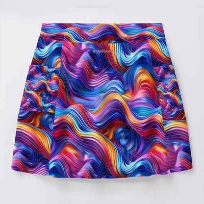 Unicorn & Rainbows, Women’s Milk Silk Sports Skorts with Pockets