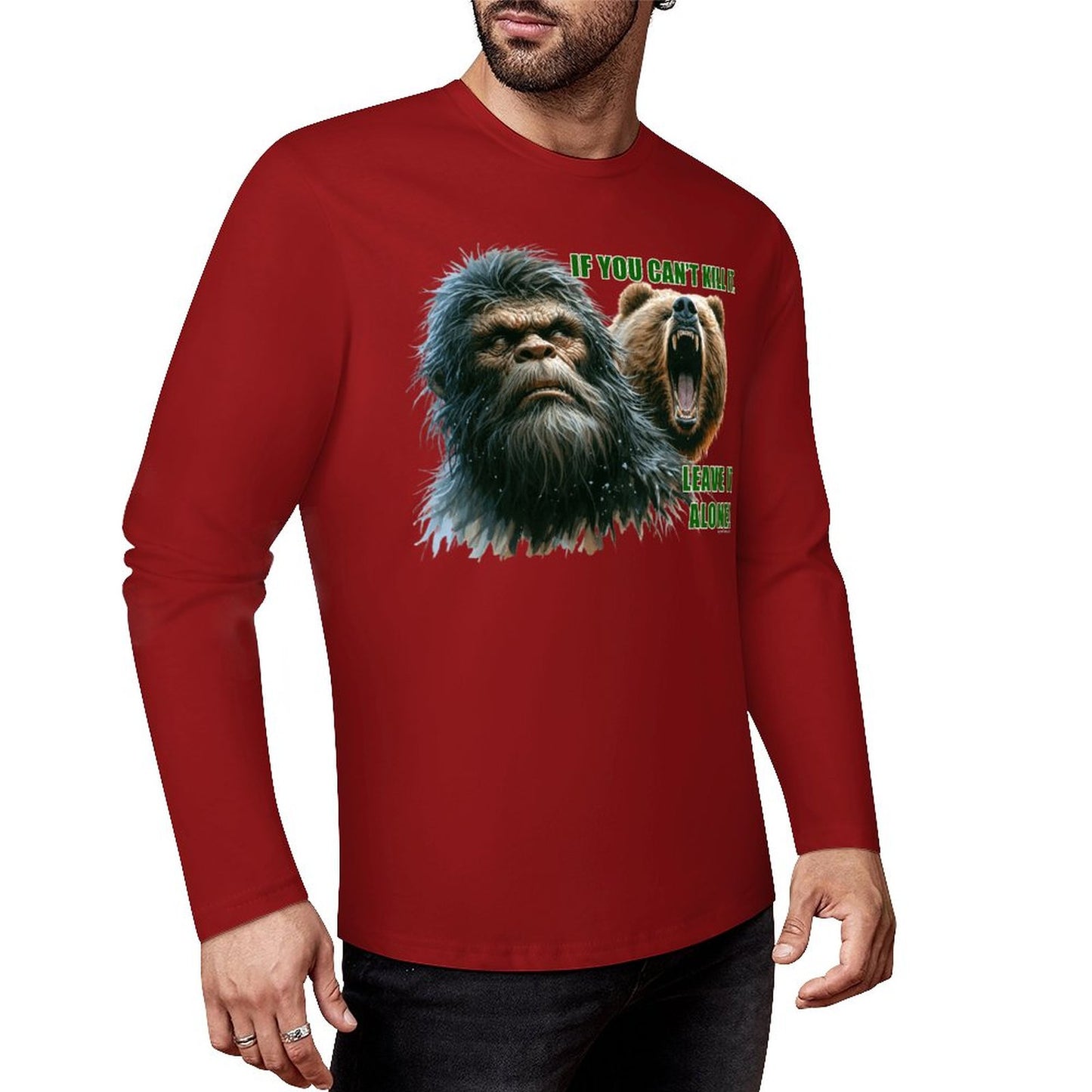 Bigfoot - Sasquatch "If you can't kill it",  Cotton Unisex Long Sleeve T-shirt