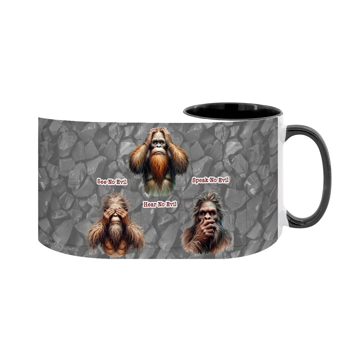Sarcastic Sasquatch "See no evil..", Large 15 Ounce Colorful Mugs – Made In USA