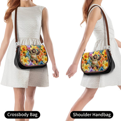 Bigfoot / Sasquatch Hawaiian Dance, Leather Shoulder Bag / Purse