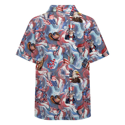 8 Patriotic Designs, Kids Button Down Polo Shirt