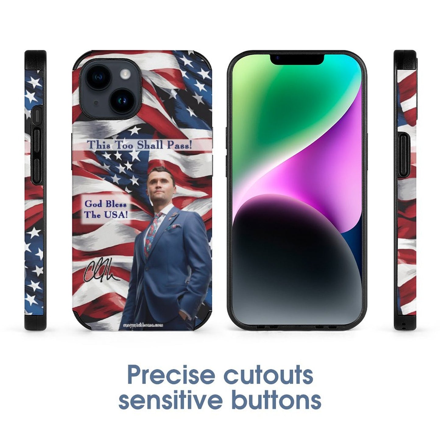 Charlie Kirk Memorial, Microfiber iPhone 14 Cases