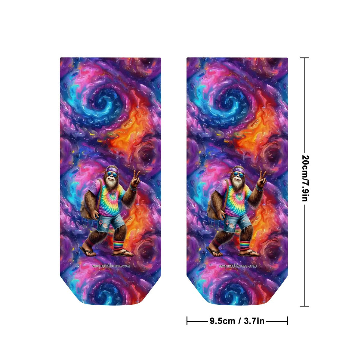 Hippie Bigfoot / Sasquatch, 8” Poly Ankle Socks