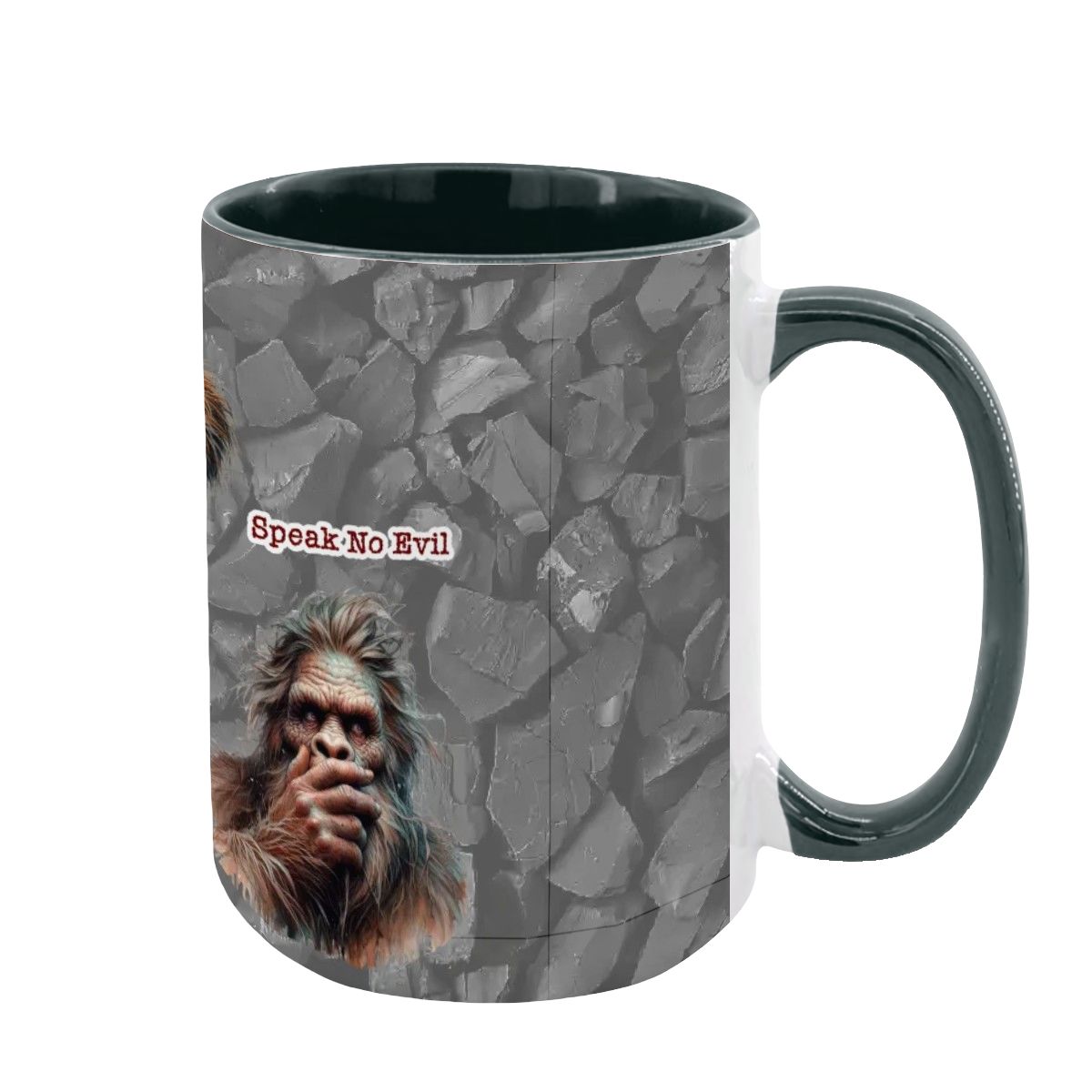 Sarcastic Sasquatch "See no evil..", Large 15 Ounce Colorful Mugs – Made In USA
