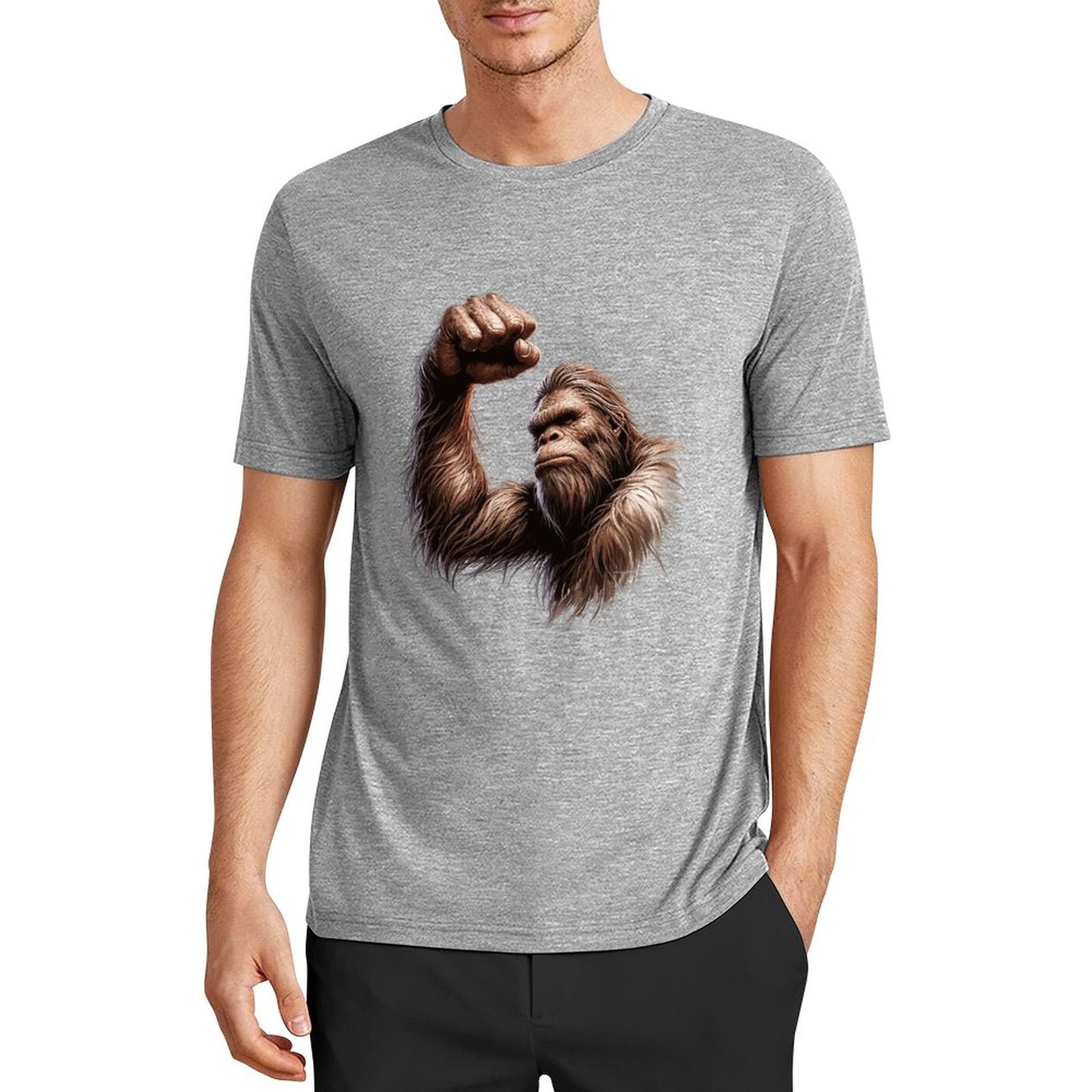 Bigfoot - Sasquatch Big Muscle Short Sleeve Cotton T-Shirt