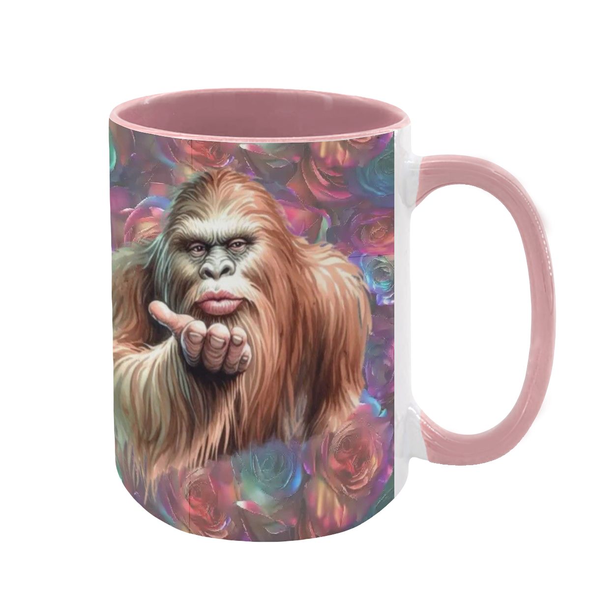 Bigfoot / Sasquatch Love, Large 15 Ounce Colorful Mugs – Made In USA