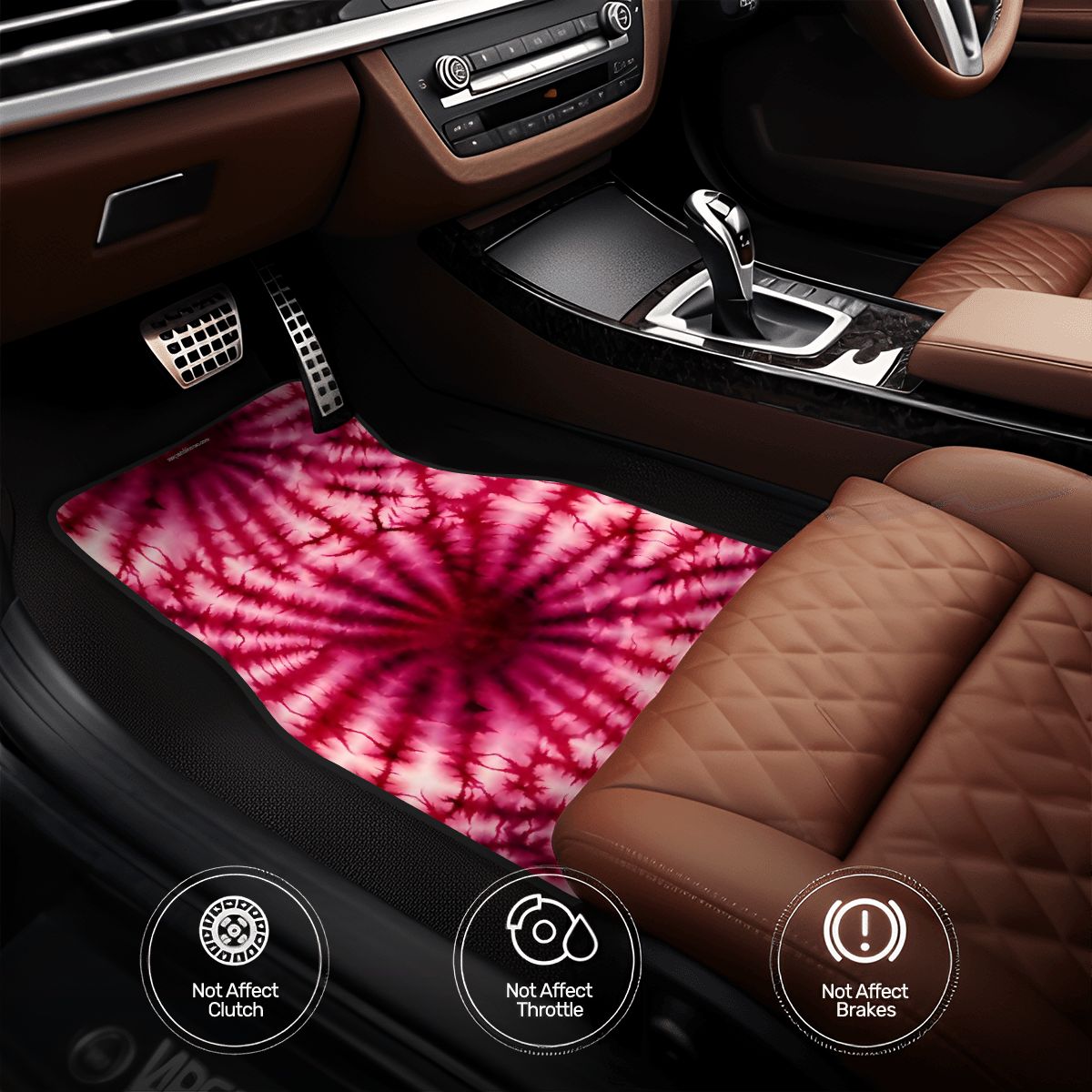 19 Tie Dye Designs, 4 Piece Auto Floor Mats