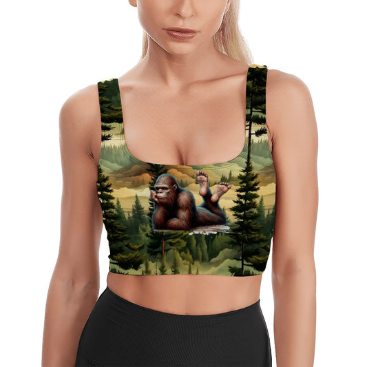 Bigfoot / Sasquatch Woods, Traditional Sports Bra, Yoga Top