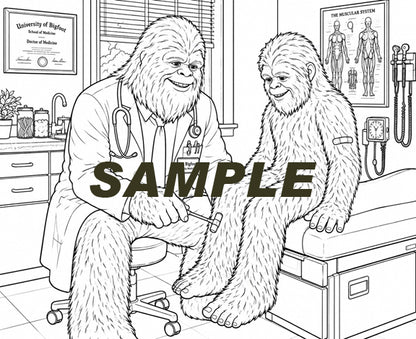 Sasquatch Coloring Book - Occupations- 16 images