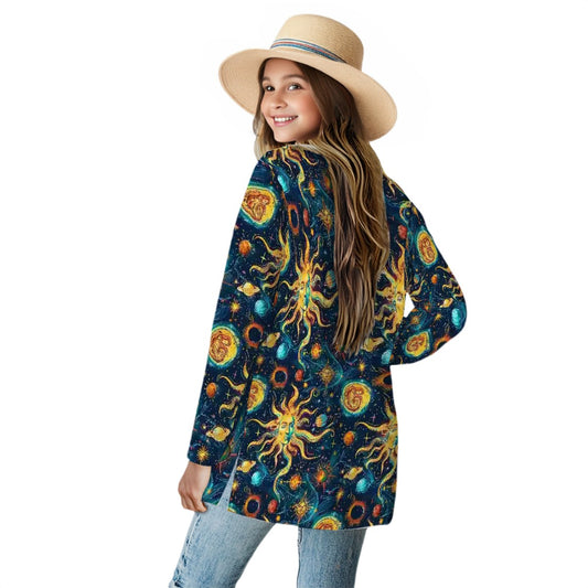 Astronomy Outer Space, Women's Long-Sleeved Cardigan