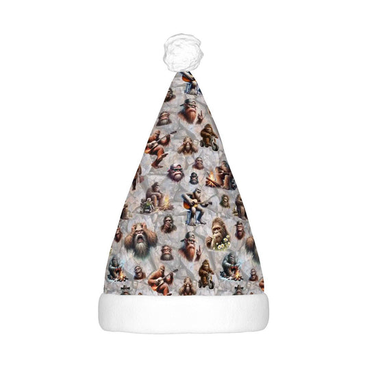 20 Sasquatch Designs, Adult Plush Santa Hat with Light