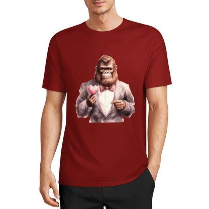 Bigfoot - Sasquatch Valentine Short Sleeve Cotton T-Shirt