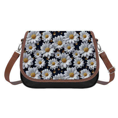 10 Flower Designs, Leather Shoulder Bag / Purse