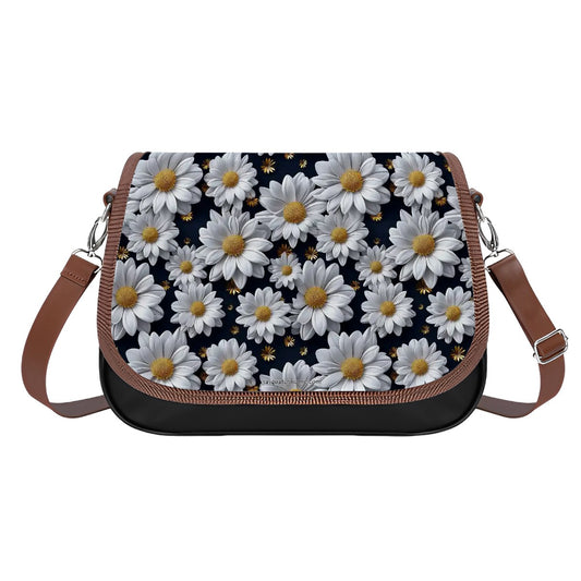 10 Flower Designs, Leather Shoulder Bag / Purse