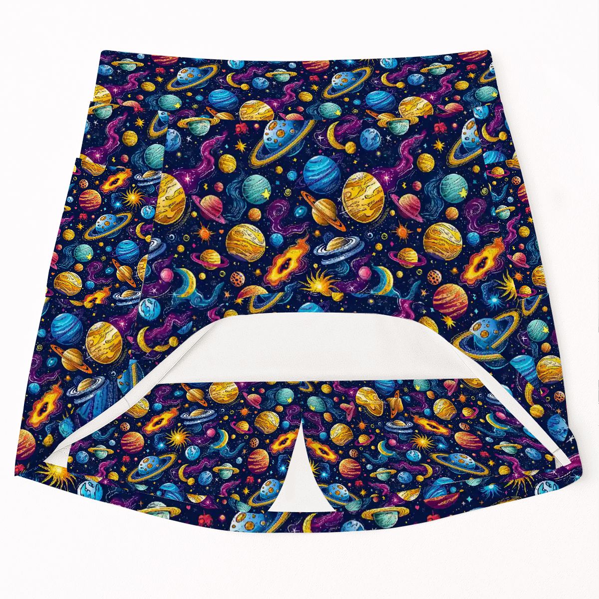 12 Galaxy / Outer Space Designs, Women’s Milk Silk Sports Skorts with Pockets