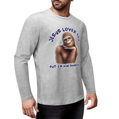 Bigfoot - Sasquatch "Jesus loves you..", Cotton Unisex Long Sleeve T-shirt