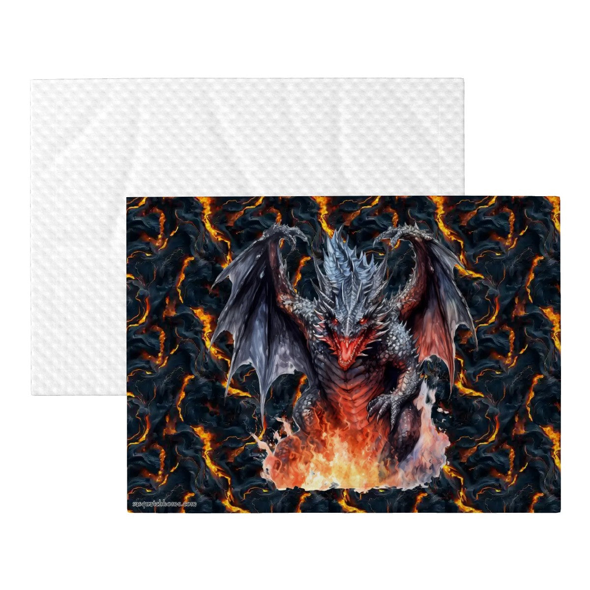 Dragon on Lava, Fluffy, Soft Dog Blanket