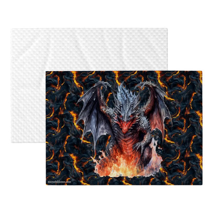 Dragon on Lava, Fluffy, Soft Dog Blanket