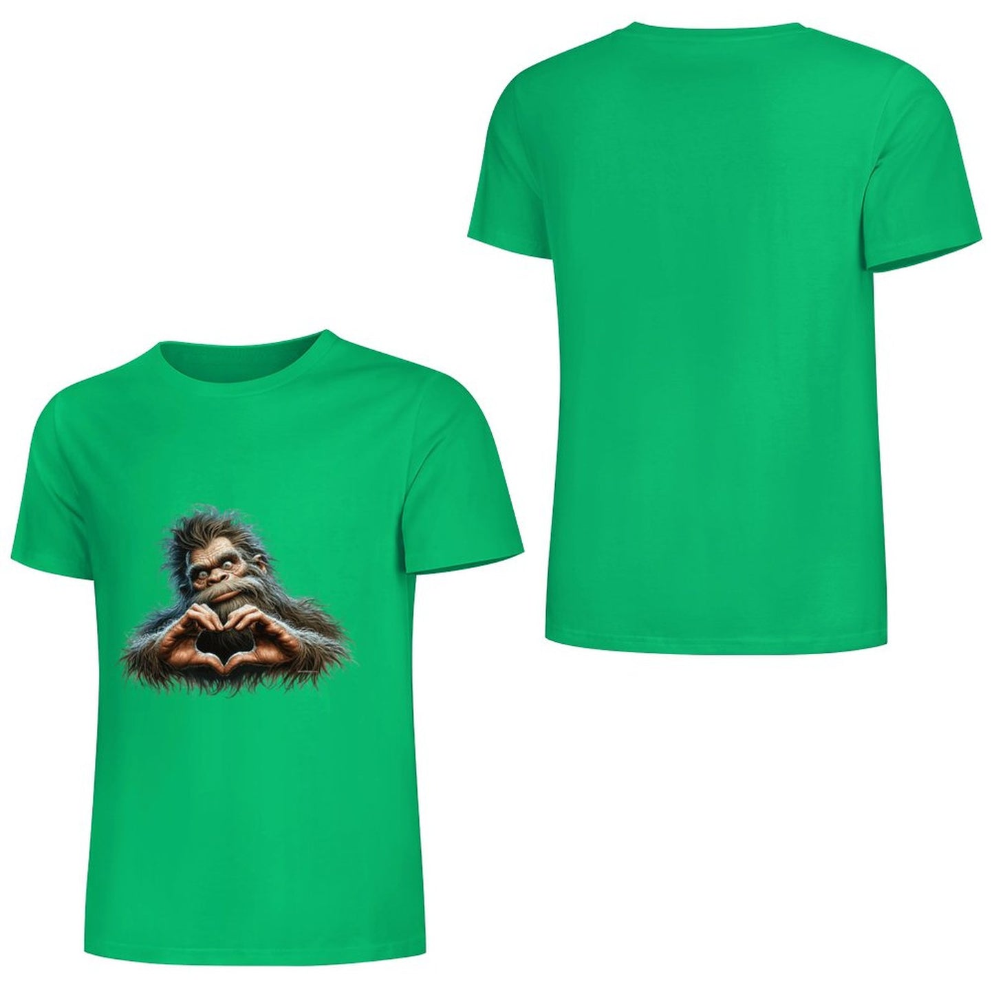 Bigfoot - Sasquatch Heart Hands Short Sleeve Cotton T-Shirt