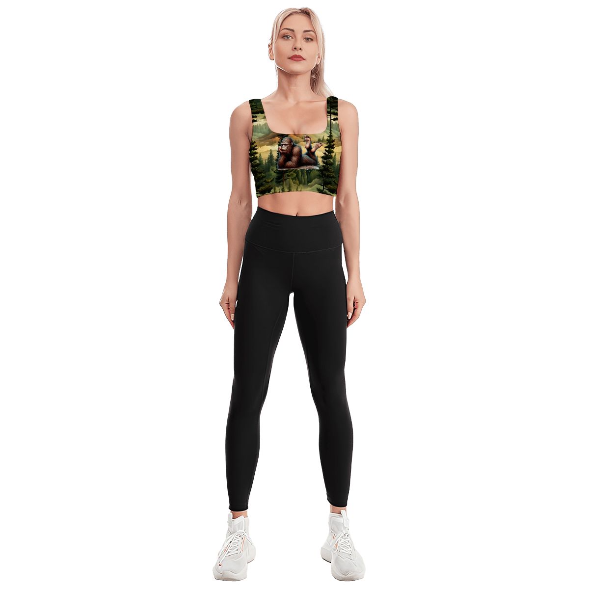 Bigfoot / Sasquatch Woods, Traditional Sports Bra, Yoga Top
