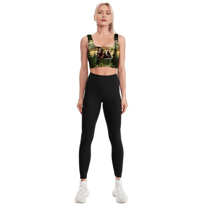 Bigfoot / Sasquatch Woods, Traditional Sports Bra, Yoga Top