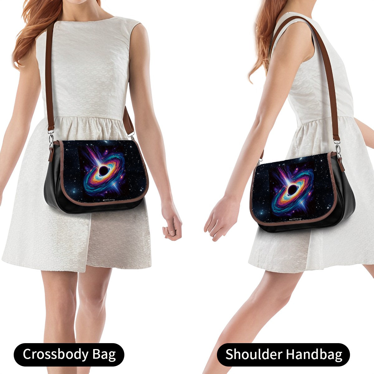 Black Hole, Leather Shoulder Bag / Purse