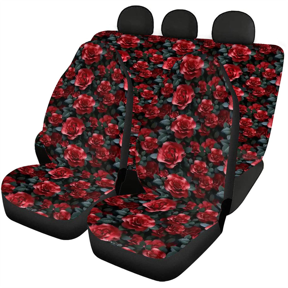10 Flower Designs, Car Seat Covers, Full 7 Piece Set