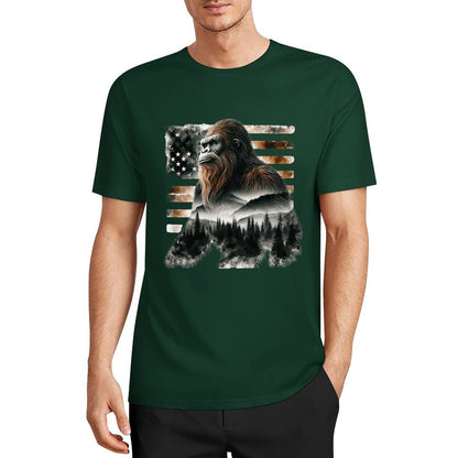 Bigfoot - Sasquatch Scenery Cotton Unisex Long Sleeve T-shirt