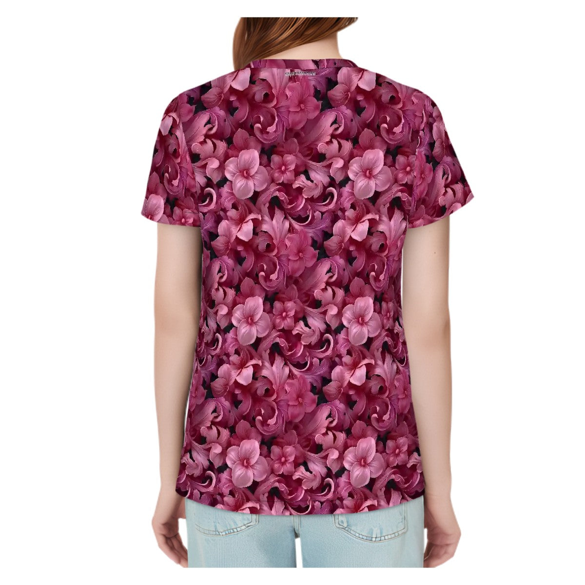 10 Beautiful Flower Designs, Women’s Polyester Short Sleeve T-Shirt