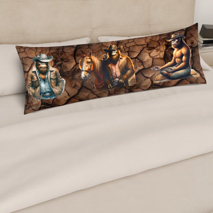 Cowboy Bigfoot / Sasquatch, Long Body Pillow Case