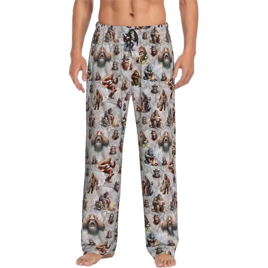 10 Bigfoot / Sasquatch Designs, Men’s Polyester, Drawstring, Pajama Pants