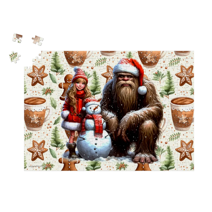 Santa Sasquatch / Bigfoot Snowman, Jigsaw Puzzles, 4 Sizes