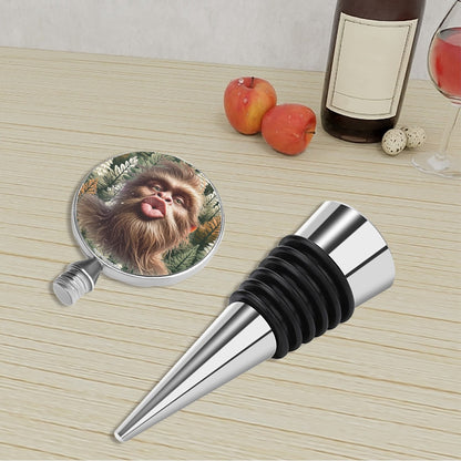 Bigfoot / Sasquatch Kissy Face, Wine Bottle Stopper