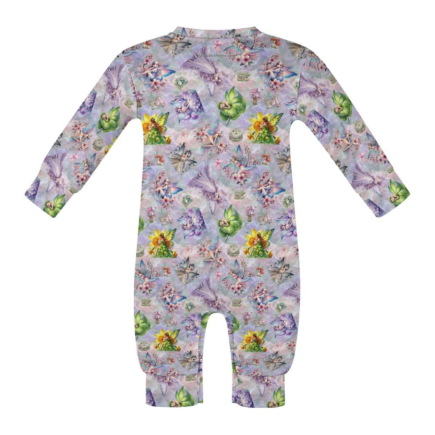 6 Fairy Designs, Long Sleeve Baby / Toddler Romper, Faux Cotton