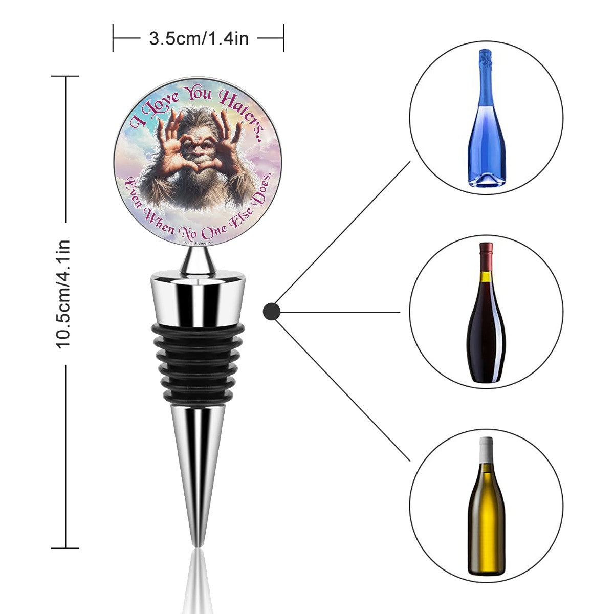 Bigfoot / Sasquatch "I love you..", Wine Bottle Stopper