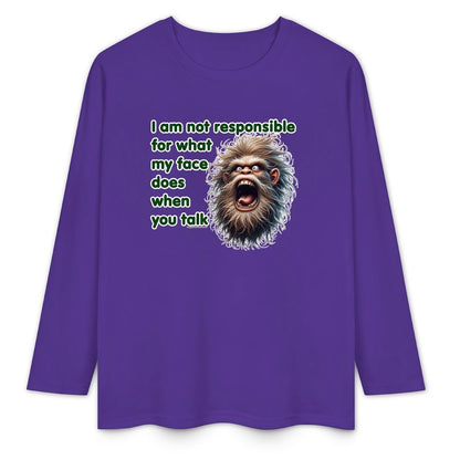 Bigfoot / Sasquatch "I am not responsible...", Cotton Unisex Long Sleeve T-shirt