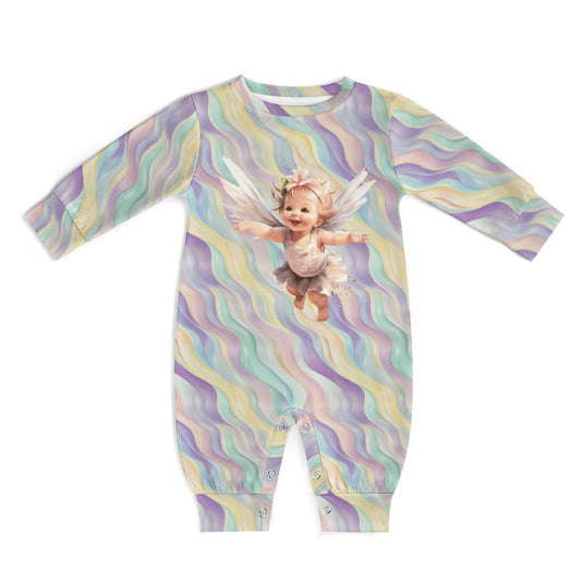 Baby Fairy, Long Sleeve Baby / Toddler Romper, Faux Cotton