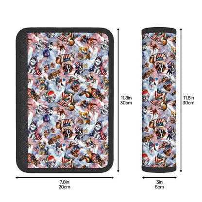 8 Patriot Designs, Seat Belt Cover Pad For Adults 2 Pcs