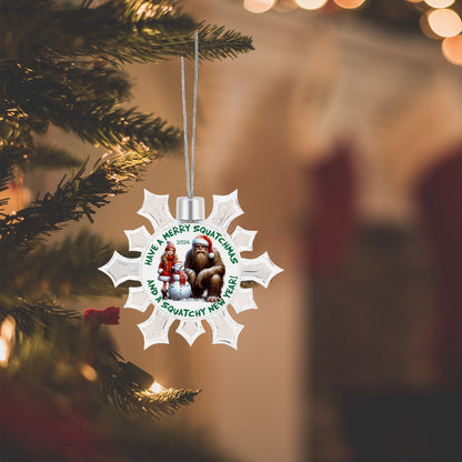 Bigfoot, Sasquatch Christmas Snowflake Decorations - "Have a Merry Squatchmas"