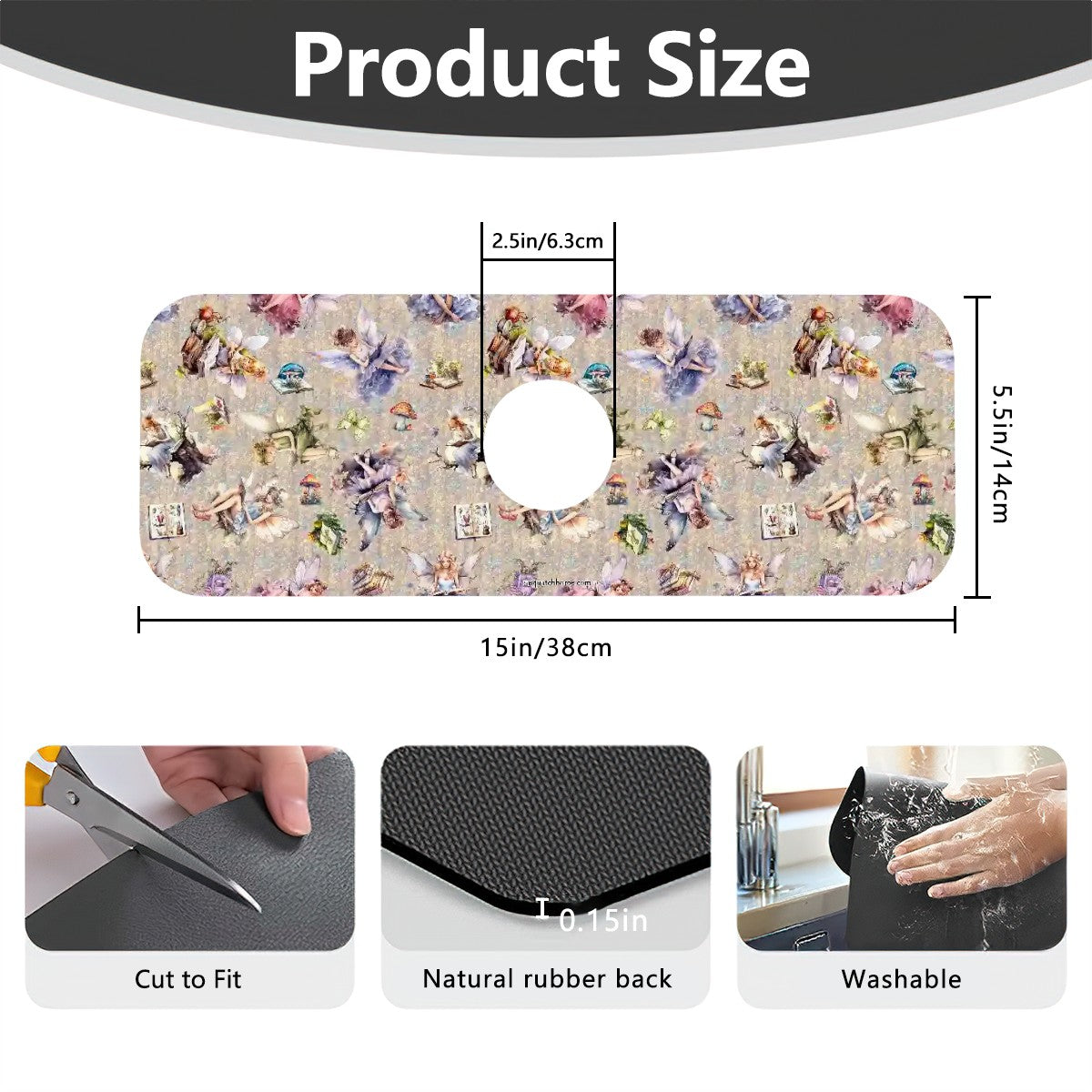 6 Fairy Designs, Faucet Mat