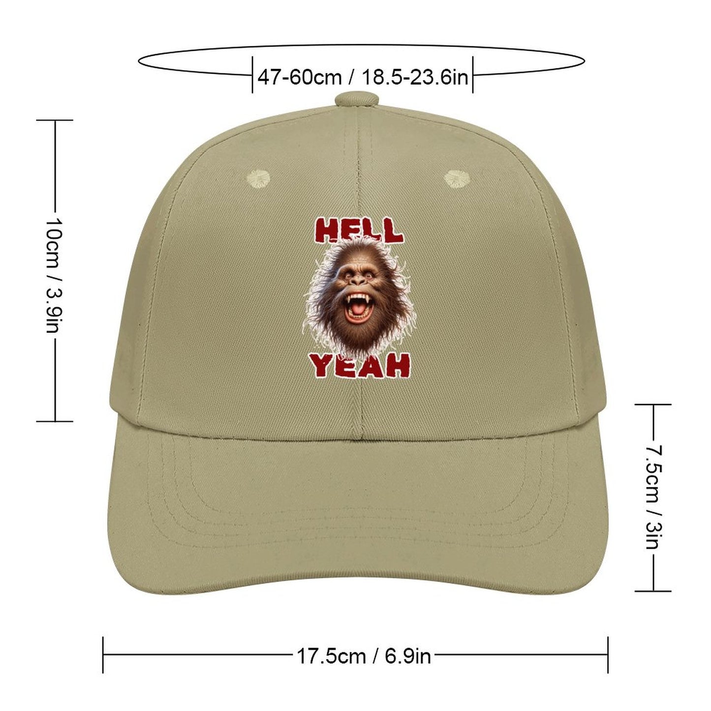 Bigfoot, Sasquatch “Hell yeah", Baseball Cap – 8 Colors