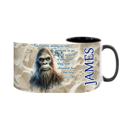 Sarcastic Sasquatch "Tact is the..", Large 15 Ounce Colorful Mugs – Made In USA