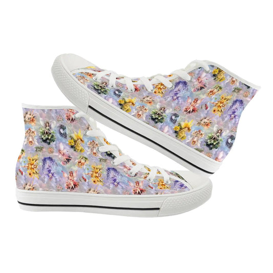 6 Fairy Designs, Women's High Top Canvas Shoes