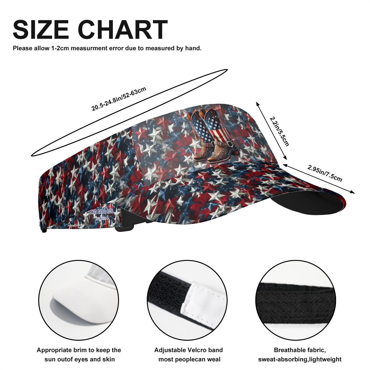 Patriot Boots, Sun Visor Hat
