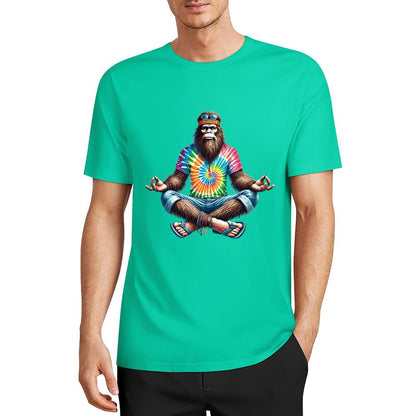 Bigfoot - Sasquatch Hippie Yoga Short Sleeve Cotton T-Shirt